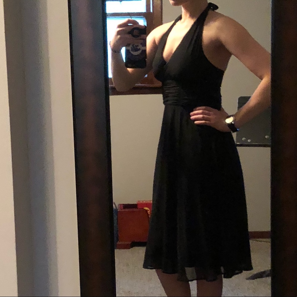 Black Formal Knee Length Dress